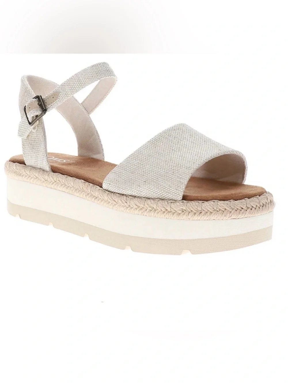 TOMS Ronan Sandal - Light Cream Platform Espadrille Sandals - Women